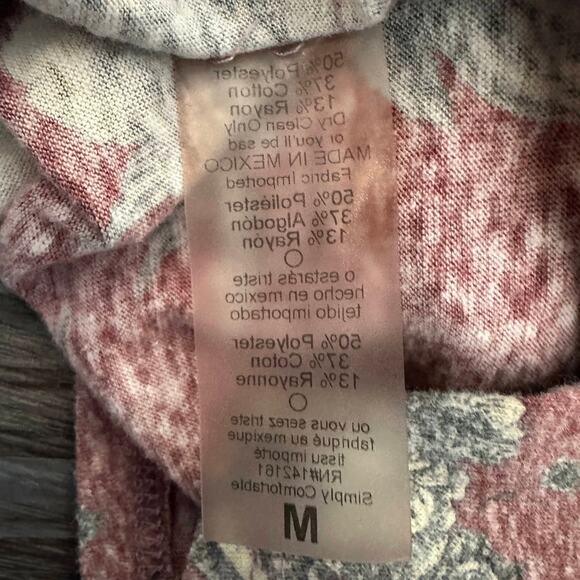 Lularoe Open Front Cardigan WMN M Dusty Rose Floral 3/4 Sleeves Vintage Inspired - Picture 7 of 7